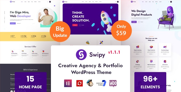 Swipy Creative Agency Wordpress Theme